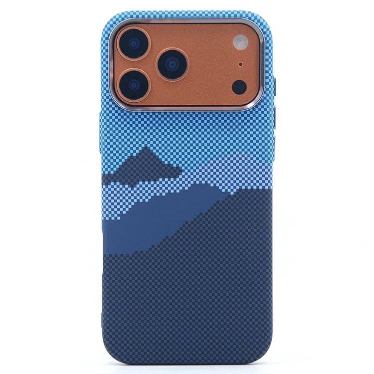 iPhone 17 Pro Max Mobilskal MagSafe Carbon Fiber - Blå Berg | 2353 | AlltMobil