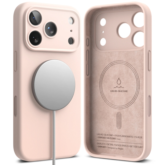 Ringke - Ringke iPhone 17 Pro Max Mobilskal Magsafe Magnetic Silikon - Rosa