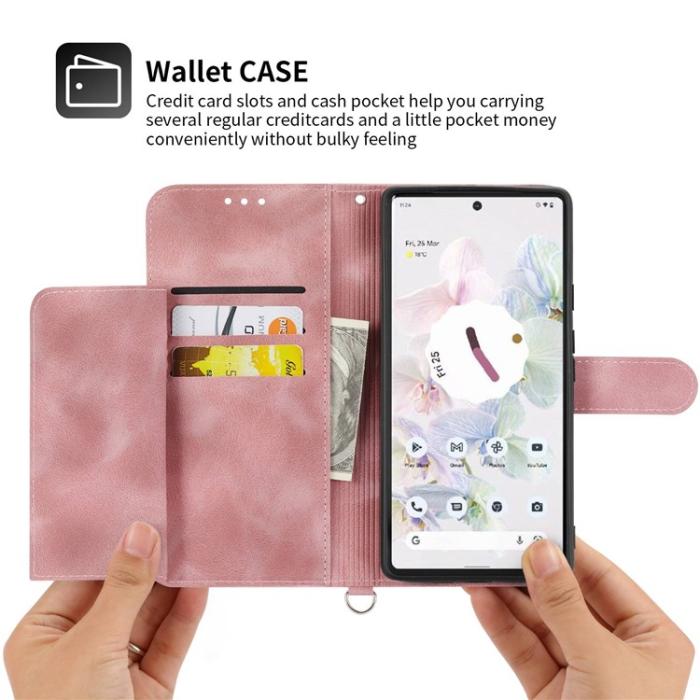 A-One Brand - Google Pixel 7 Pro Plånboksfodral Imprinted Flower - Rosa