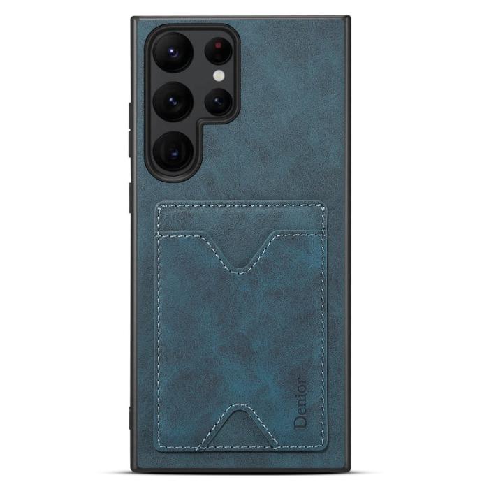 DENIOR - DENIOR Mobilskal till Samsung Galaxy S24 Ultra Läder + TPU - Blå