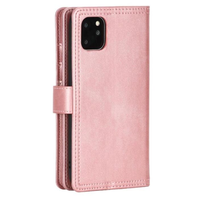 OEM - iPhone 14 Pro Max Plånboksfodral Äkta Läder Flip - Rosa Guld