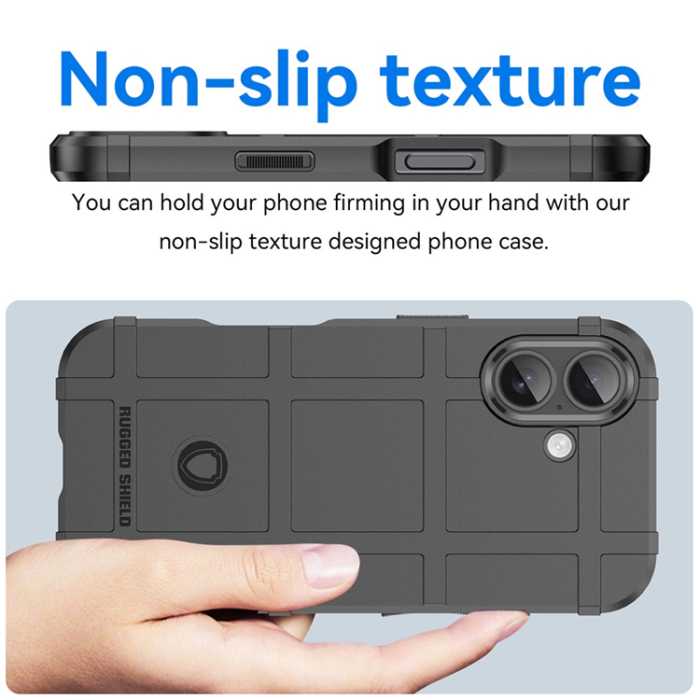 A-One Brand - iPhone 17 Mobilskal Grid Design Scratch-Proof Soft TPU - Svart