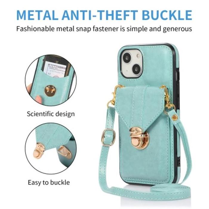 Taltech - iPhone 15 Halsbandsskal Korthållare - Grön