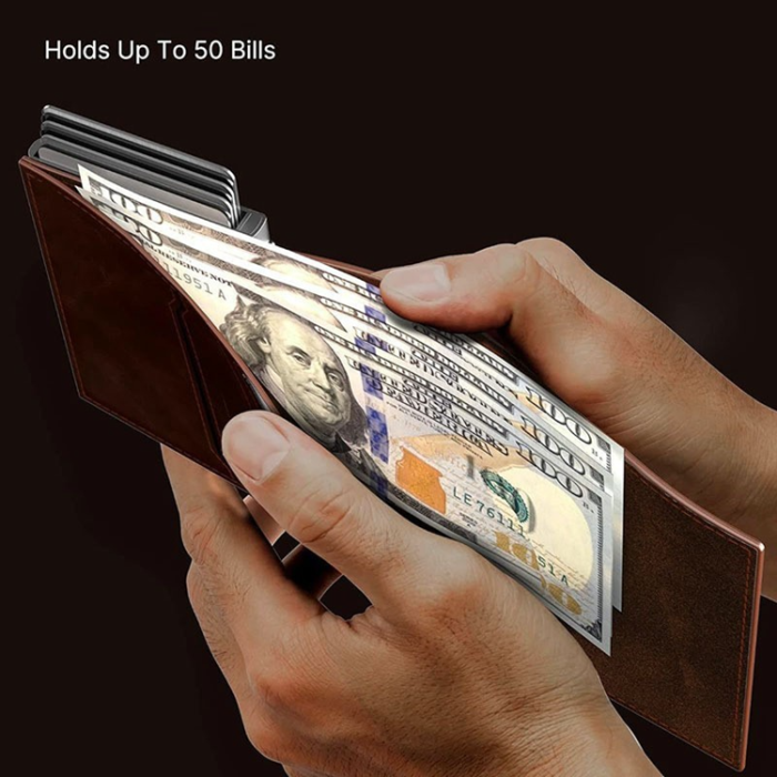 A-One Brand - Slimmad RFID-Plånbok med AirTag i Läder