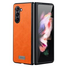 SULADA - SULADA Galaxy Z Fold6 Fodral KonstL&auml;der TPU+PC Orange