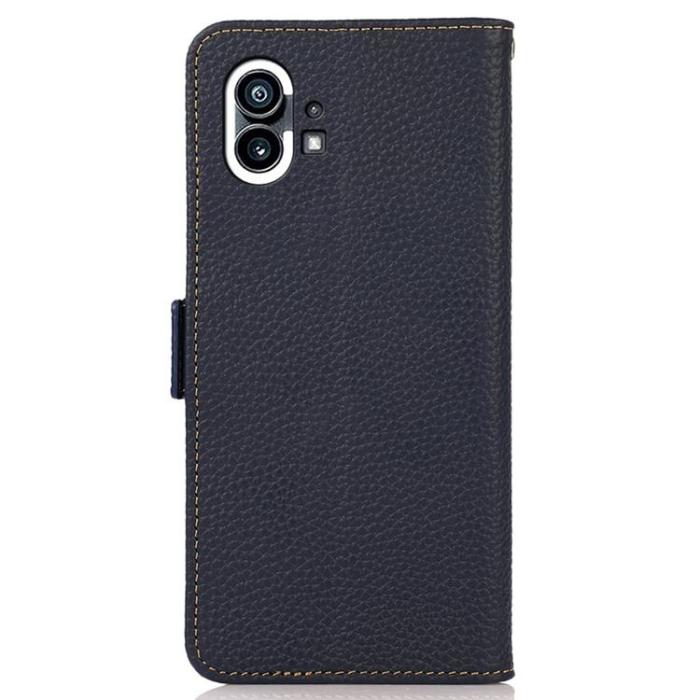 KHAZNEH - KHAZNEH Nothing Phone 1 Plånboksfodral Äkta Läder - Blå