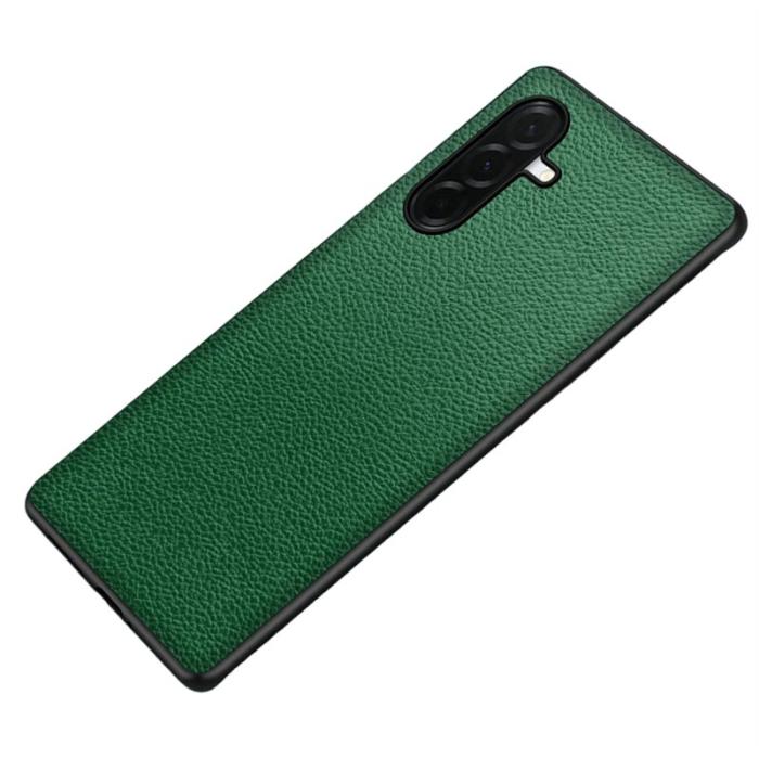 OEM - Mobilskal för Samsung Galaxy S26 Konstläder TPU - Grön