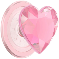 PopSockets - PopSockets MagSafe Popuph&aring;llare och Stativ Crystal Heart Grip - Rosa