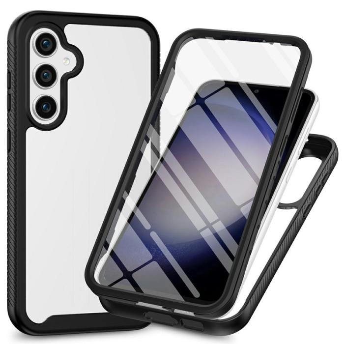 OEM - Mobilskal för Samsung Galaxy S26 Transparent PC + TPU med PET - Svart