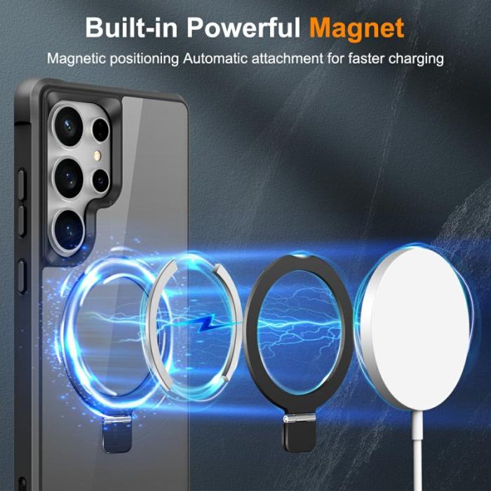 OEM - Mobilskal för Samsung Galaxy S26 Ultra Magnetiskt Ringhållare TPU + PC - Svart