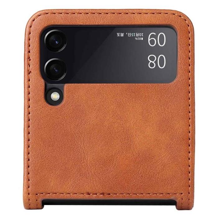 A-One Brand - Galaxy Z Flip 4 Plånboksfodral Vintage - Brun