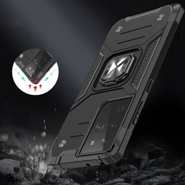 Wozinsky - Wozinsky Magnetic Ring Armor Skal Galaxy S22 Ultra - Silver
