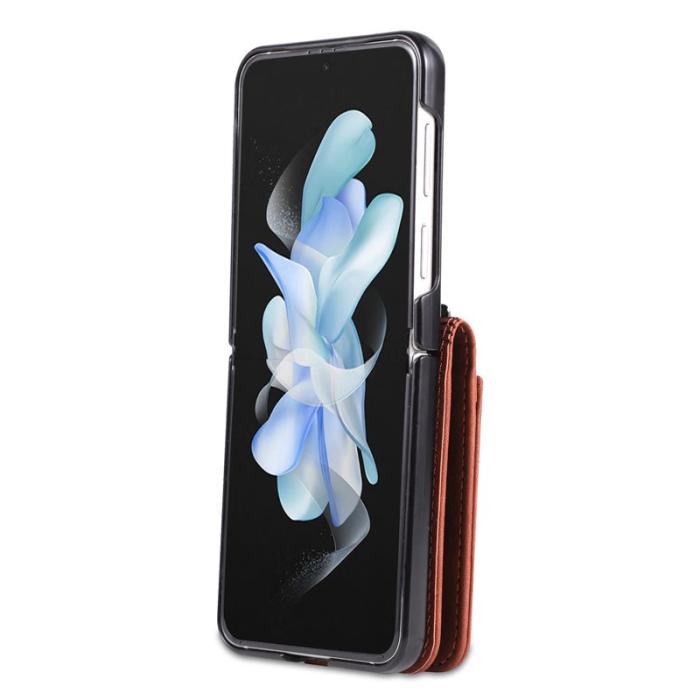 AZNS - AZNS Samsung Galaxy Z Flip4 Plånboksfodral Konstläder Kortfodral - Brun