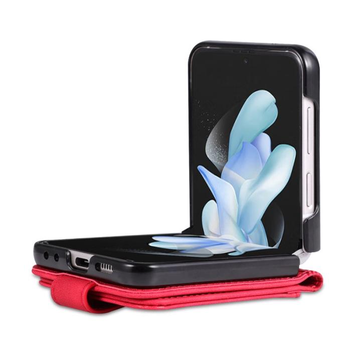 AZNS - AZNS Samsung Galaxy Z Flip4 Plånboksfodral Konstläder Kortfodral - Röd