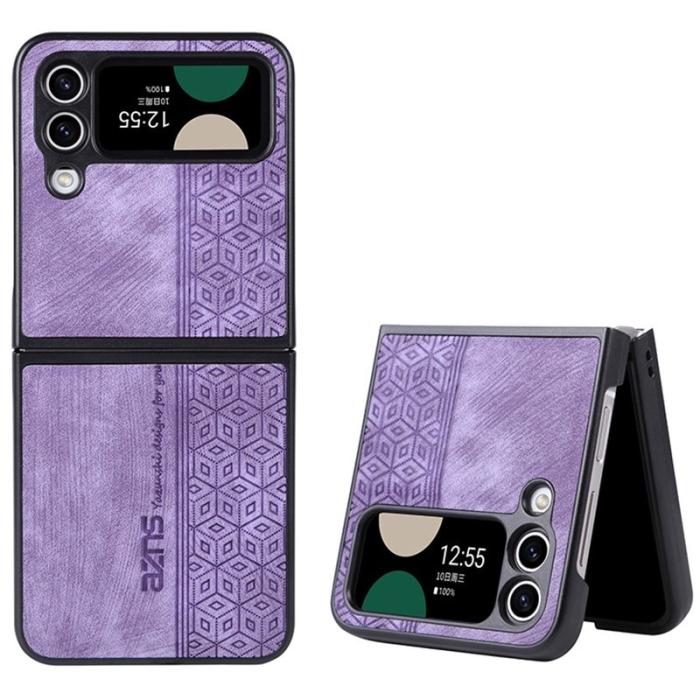 AZNS - AZNS Samsung Galaxy Z Flip4 Fodral KonstLäder - Lila
