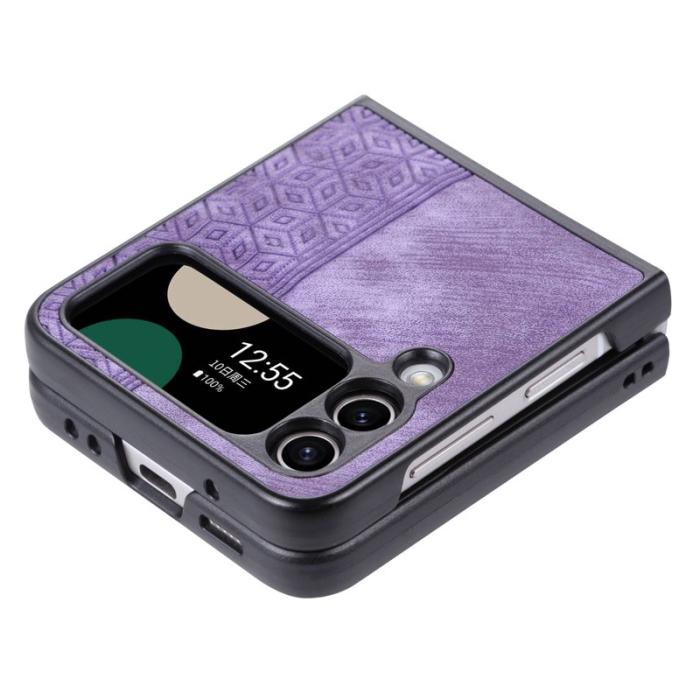 AZNS - AZNS Samsung Galaxy Z Flip4 Fodral KonstLäder - Lila