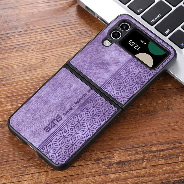 AZNS - AZNS Samsung Galaxy Z Flip4 Fodral KonstLäder - Lila