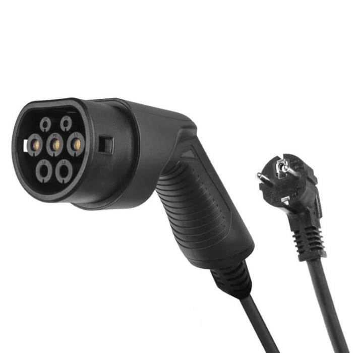 UTGATT1 - GREENCELL Laddkabel Elbil EV16 Typ2 Schuko 5.5m 3.6kW 10/16A LCD IP66 - Svart