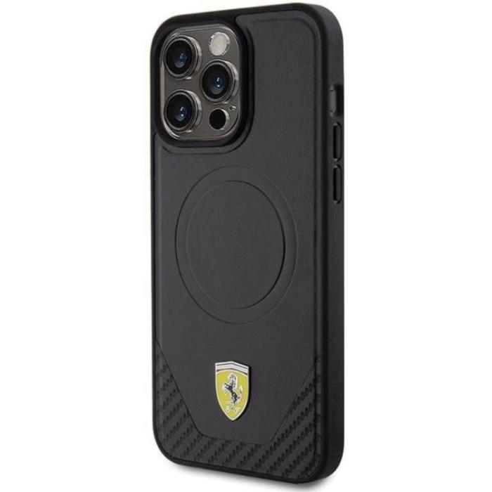 Ferrari - Ferrari iPhone 15 Pro Max Mobilskal Magsafe Carbon Metal Logo