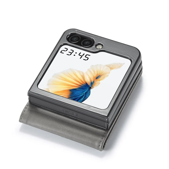 LC.imeeke - LC.IMEEKE Galaxy Z Flip 6 5G Plånboksfodral - Grå