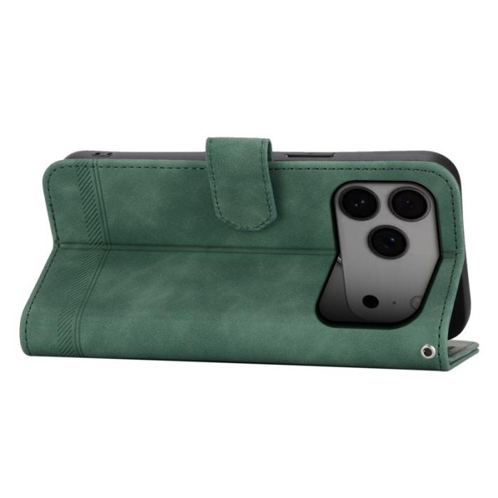 DIERFENG - DIERFENG DF-03 iPhone 17 Pro Max Plånboksfodral Konstläder - Grön
