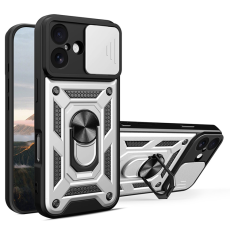 Amorus - AMORUS iPhone 17 Mobilskal Med Kameralinsreglage - Silver