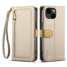 ESEBLE - ESEBLE E11 f&ouml;r iPhone 14 / 13 Pl&aring;nboksfodral Konstl&auml;der - Khaki
