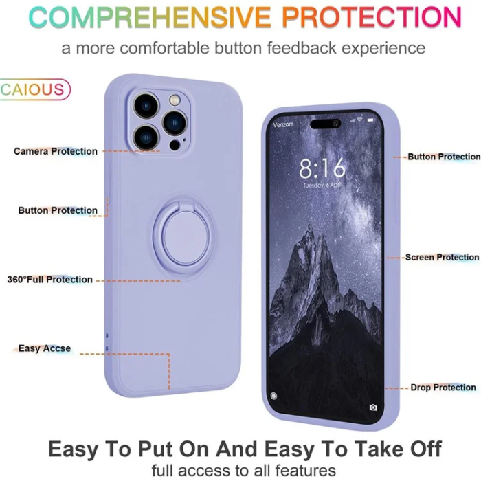 OEM - iPhone 16 Pro Max Mobilskal Silikon Ring - Violett