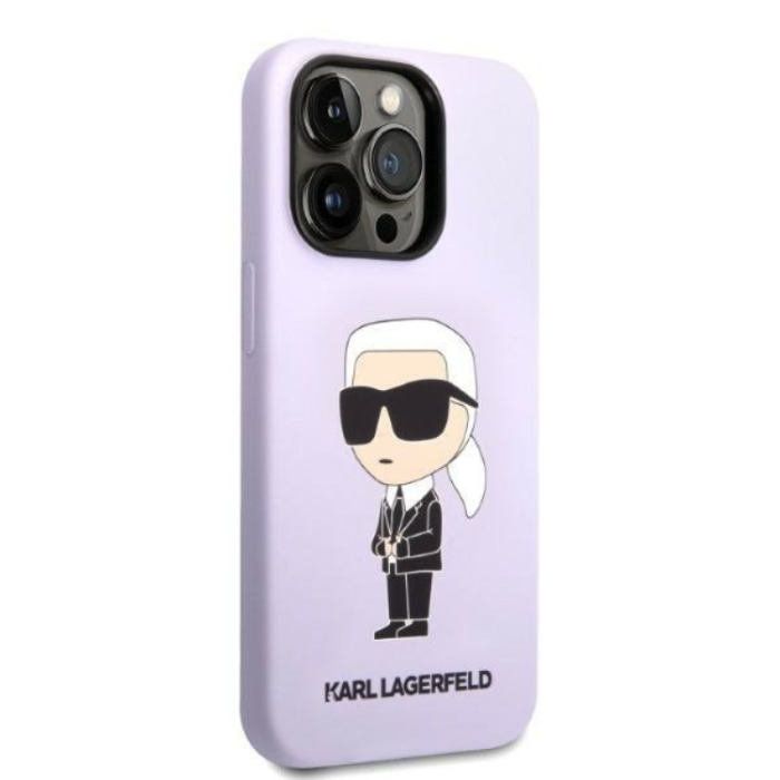 KARL LAGERFELD - Karl Lagerfeld iPhone 14 Pro Skal Silicone Ikonik - Lila