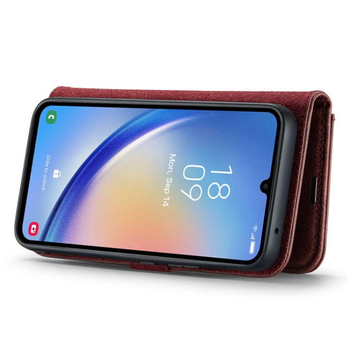 DG.MING - DG.MING Galaxy A34 5G Plånboksfodral Äkta Läder 2in1 - Röd
