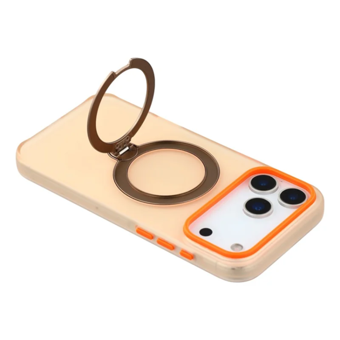 KIGC - KIGC iPhone 17 Pro Max Mobilskal Rotating Kickstand - Orange