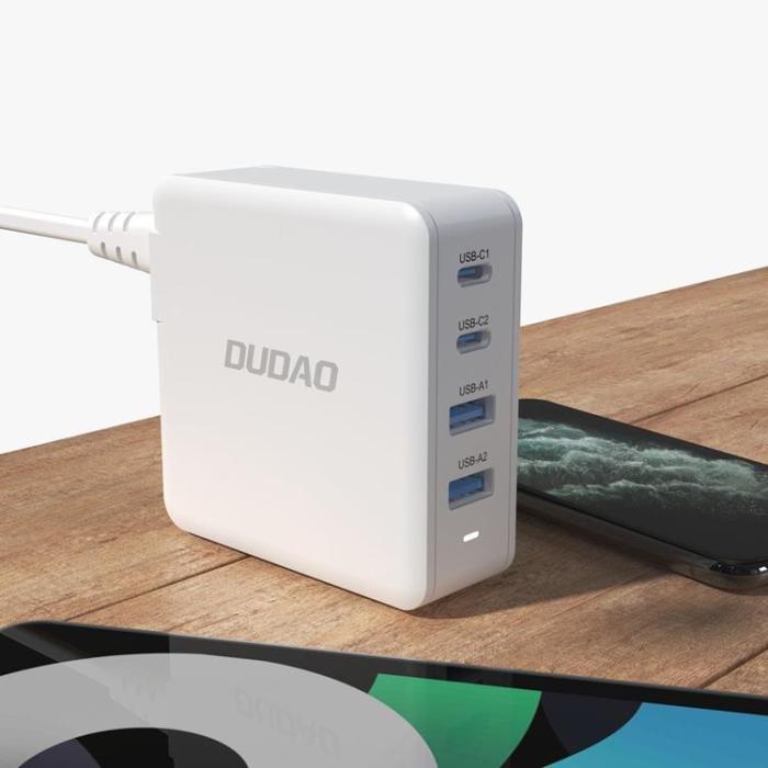 Dudao - Dudao GaN Väggladdare 2 x USB Till 2x USB-C 100W - Vit
