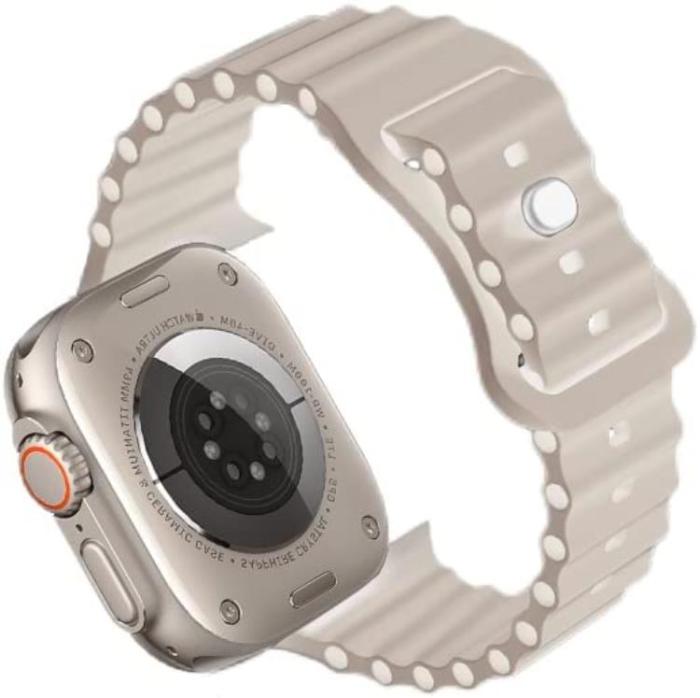 OEM - Apple Watch 4/5/6/7/8/SE/Ultra (49/45/44/42mm) Silikon Ocean Band - Starlight