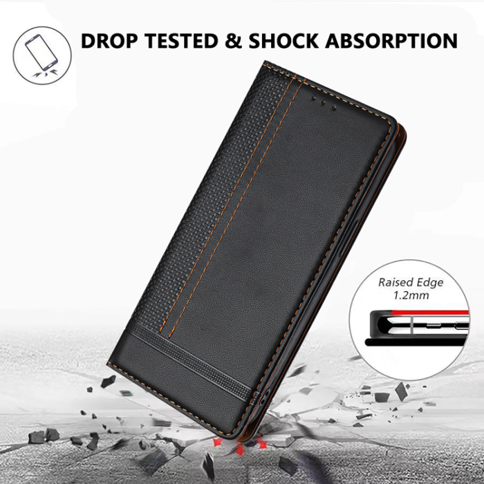 A-One Brand - iPhone 17 Air Plånboksfodral Kickstand Grid Pattern - Svart