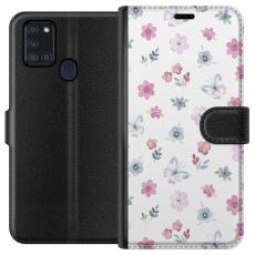 iSecrets - Plånboksfodral till Samsung Galaxy A21s med Blommor och fjärillar