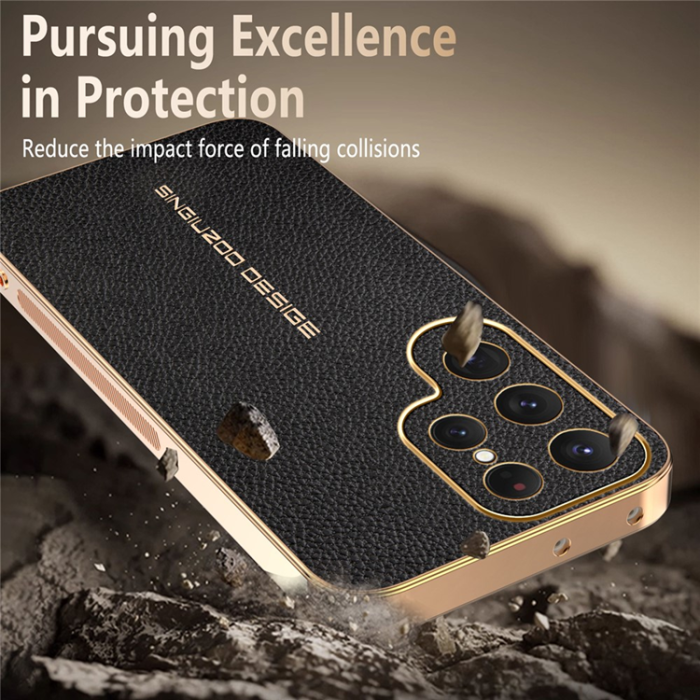 A-One Brand - Galaxy S25 Ultra Mobilskal Litchi Texture Anti Scratch