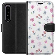iSecrets - Pl&aring;nboksfodral till Sony Xperia 1 IV med Blommor och fj&auml;rillar