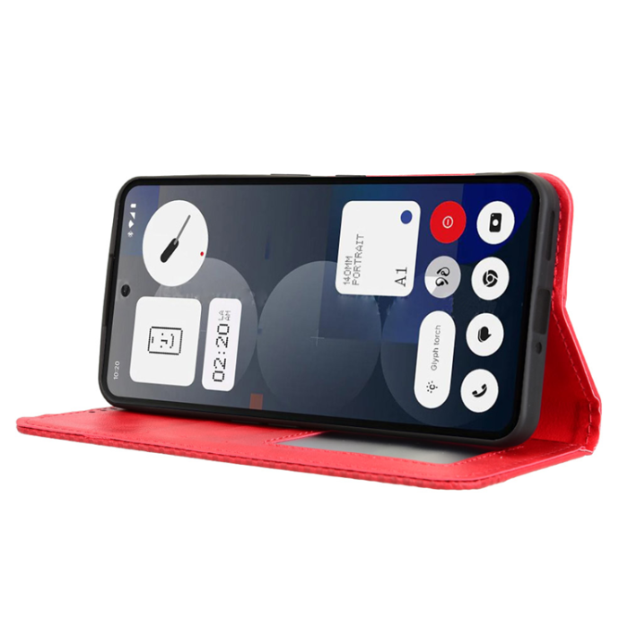 A-One Brand - Nothing Phone (3a) Plånboksfodral Retro Kickstand - Röd