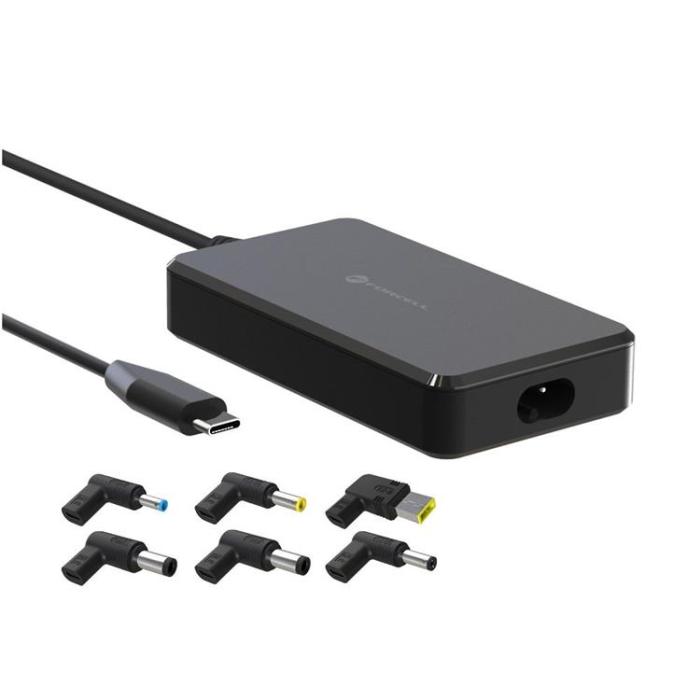 Forcell - Forcell Universal Laptopladdare 65W (6 Adaptrar) E856 - Svart