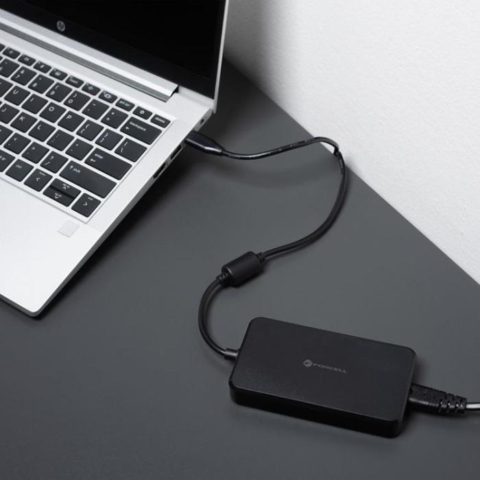 Forcell - Forcell Universal Laptopladdare 90W (6 Adaptrar) E856 - Svart