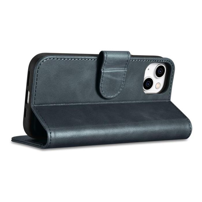 ICARER - iCarer iPhone 14 Plånboksfodral 2in1 Äkta Läder Anti-RFID - Blå