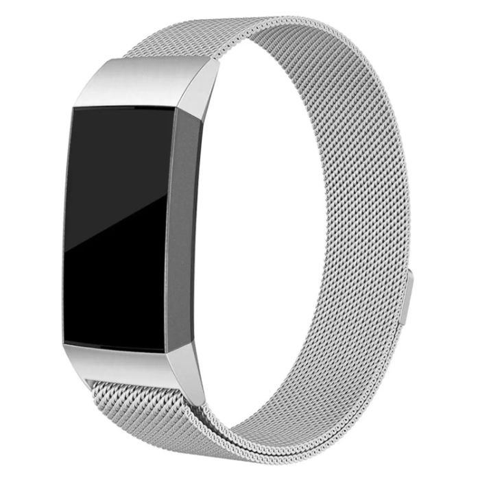 A-One Brand - Fitbit Charge 4/3 Armband Milanese Loop - Silver