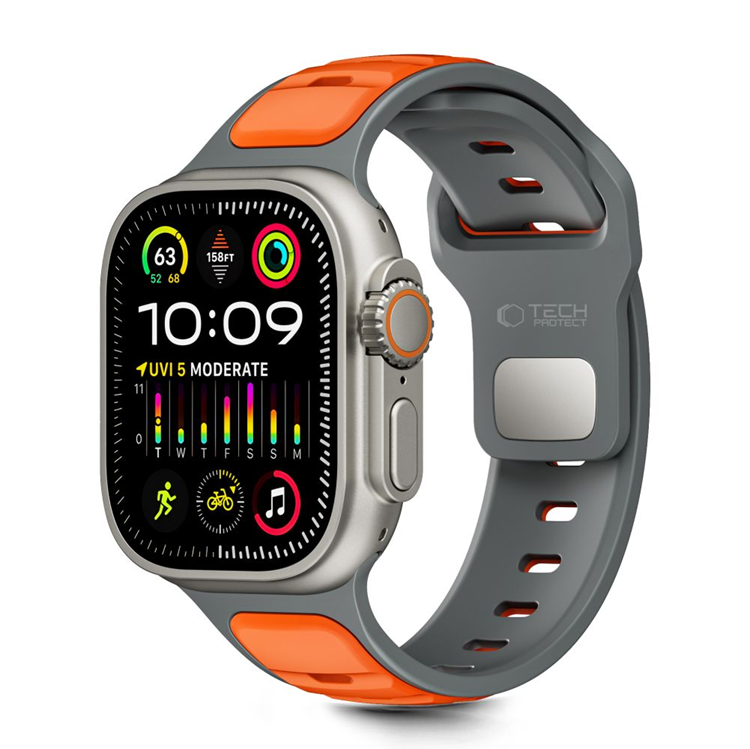 Tech-Protect Apple Watch (44/45/46/49mm) Armband Icon - Grå/Orange | 5123 | AlltMobil
