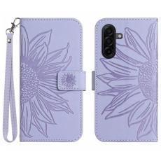 OEM - Samsung Galaxy S26 Pl&aring;nboksfodral Konstl&auml;der Solrostryck - Lila