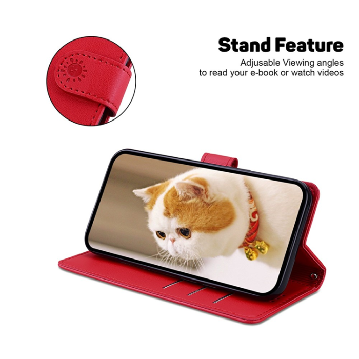 A-One Brand - Sony Xperia 10 VII Plånboksfodral RFID Kitten Pattern - Röd