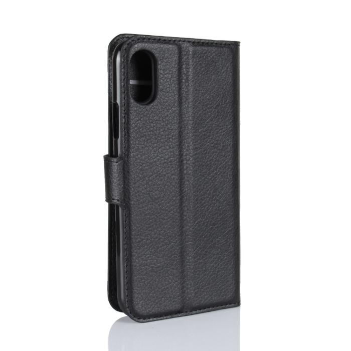 UTGATT4 - Litchi Plånboksfodral till iPhone XS / X - Svart