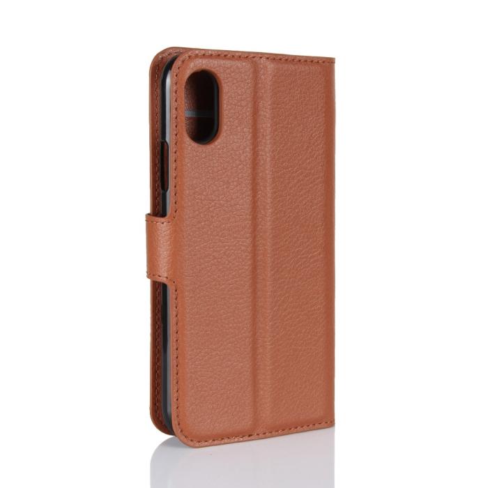 UTGATT4 - Litchi Plånboksfodral till iPhone XS / X - Brun