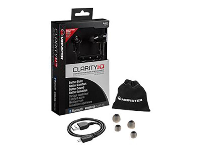UTGATT5 - MONSTER CLARITY HD HEADPHONES IN-EAR BT BLACK/BLACK PLATINUM