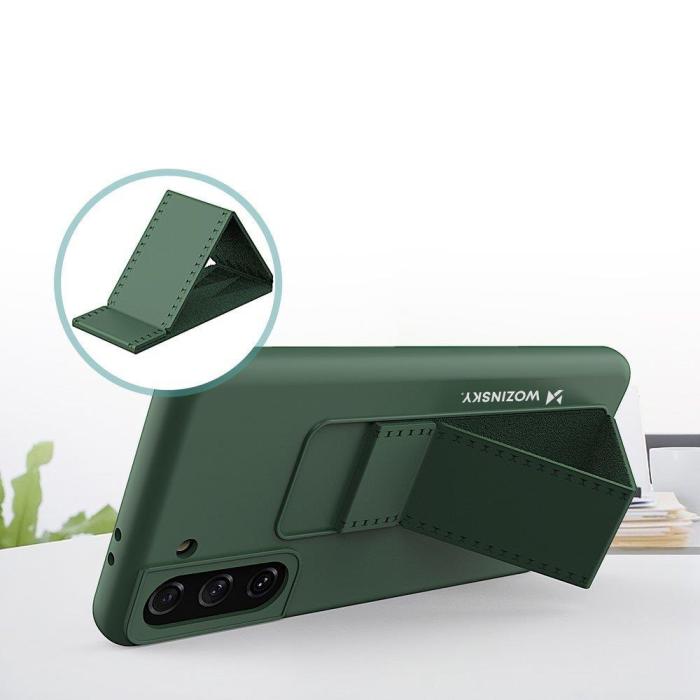 UTGATT1 - Wozinsky Kickstand Silicone Skal Samsung Galaxy S21 5G - Svart