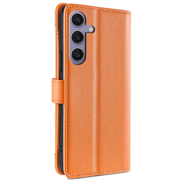 A-One Brand - Galaxy S24 Plus Konstläder Plånboksfodral med 2 Rem - Orange